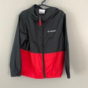 Columbia Youth Windbreaker size XS red and black